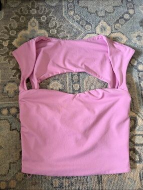 Cutout Crop Top in Light Pink